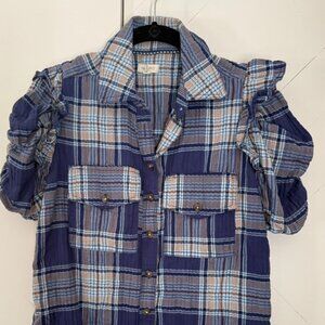 Pilcro Relaxed Plaid Button Down Size XXS